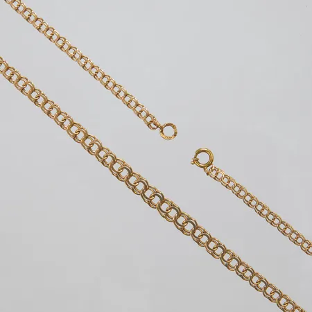 Collier, Bismarck, doserad, längd:46cm, bredd:4-6mm, 18K. Vikt: 13,1 g