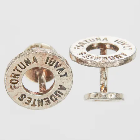 Manschettknappar, Sandberg, Audentes Fortuna Iuvat , Ø18mm, silver 925/1000. Vikt: 13,4 g