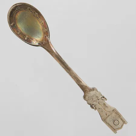 1 Kaffesked, Sameslöjd, längd:107mm, MEMA, Lidköping 1968, silver 830/1000. Vikt: 13,2 g