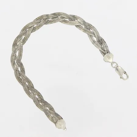 Armband flätat, GHA, 19cm, bredd: 8mm, silver 925/1000 Vikt: 8,4 g