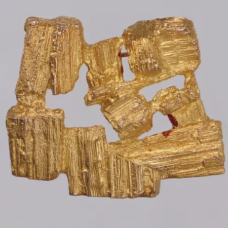 Brosch, Driftwood, design Björn Weckström f.1935, år 1972, Lapponia, Finland, mått 40,5x35mm, 14K Vikt: 16,7 g