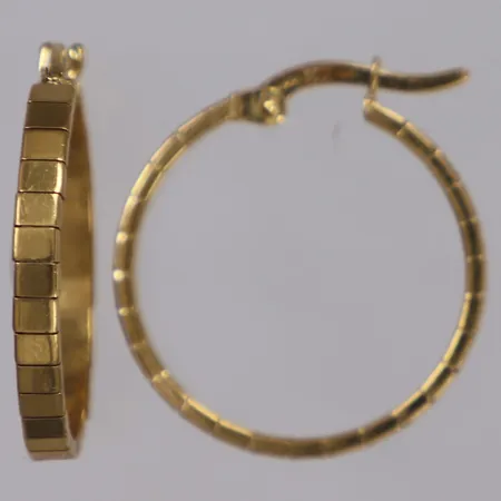 Ett par örhängen, Ø20mm, bredd 2,4mm, 18K  Vikt: 4,9 g