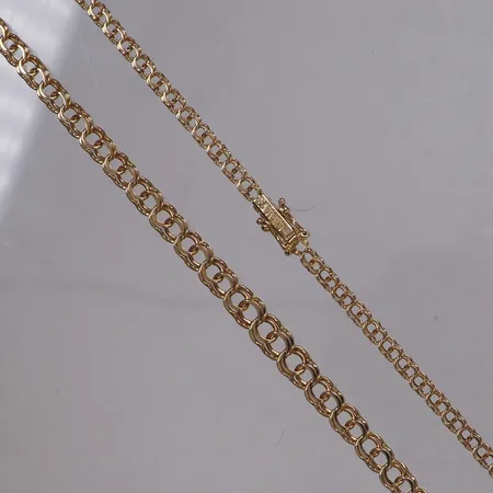 Collier, Bismarck, längd 44,5cm, doserad, bredd 3,5-6,6mm, 18K Vikt: 14,6 g