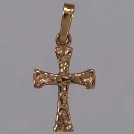 Hänge kors med hamrad dekor, 20x10mm, Guldfynd, 18K Vikt: 0,6 g