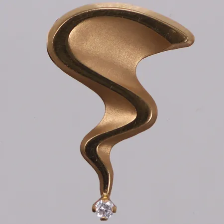 Hänge med vit sten, längd 25mm, bredd 17mm, Alton, 18K Vikt: 1,5 g