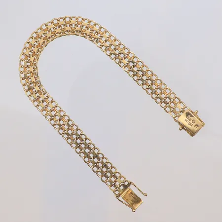 Armband X-länk 18,5cm bredd 8mm, BL (Skandinaviska Belco Rudolf Belda) Helsingborg 1961, 18K Vikt: 13,8 g