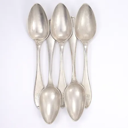 5 skedar, 18,5cm, silver 830/1000 Vikt: 267,2 g
