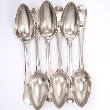 6 skedar, 22cm, silver 830/1000 Vikt: 425,3 g