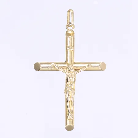 Hänge, krucifix, 65x38mm, ihålig, 14K Vikt: 6 g
