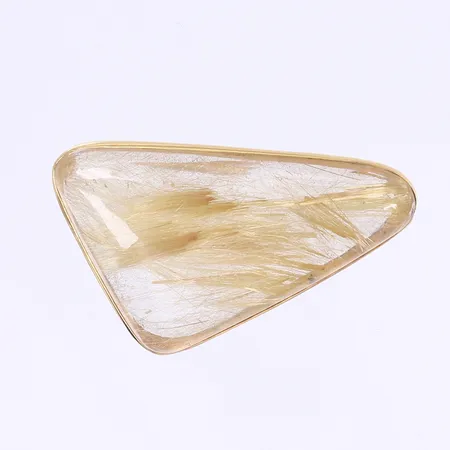 Brosch med rutilkvarts, 45x27mm, tillv. G Kaplan, Stoclholm 1964, 18K Bruttovikt: 14,8g Vikt: 14,8 g