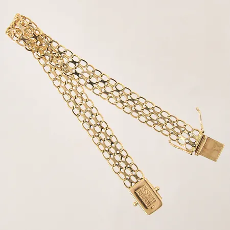 Armband X-länk, längd 20cm, bredd 9mm, 18K  Vikt: 13,8 g