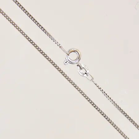 Kedja Pansar, längd 38cm, bredd 1mm, vitguld, 18K  Vikt: 2,6 g