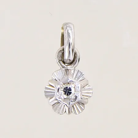 Hänge med diamant ca 0,02ct, 10x6mm, vitguld, 18K  Vikt: 0,6 g
