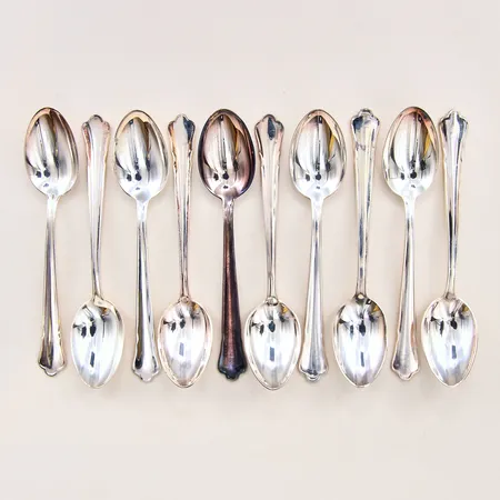 10 Kaffeskedar, modell Chippendale, 12cm, GAB, silver 830/1000 Vikt: 146,6 g