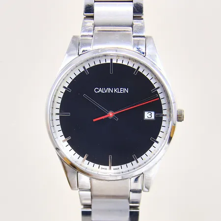 Herrur Calvin Klein, stål, quartz, ref-nr: K4N211, Ø40mm, datum, safirglas, repig stållänk, sliten krona, behov av batteribyte, inga tillbehör Vikt: 0 g