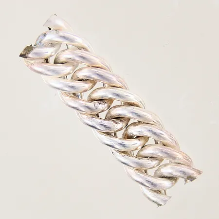 Länkdel Pansar, längd 4,5cm, bredd 13mm, ostämplad, silver  Vikt: 7,6 g