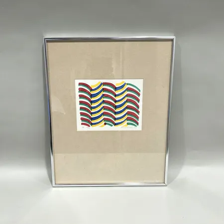 Tavla färglitografi, Lennart Rodhe, signerad, numrerad 24/50, bildmått 17,5x22, mått inklusive ram 51x41cm, smärre repor på ram Vikt: 0 g Skickas med postpaket.