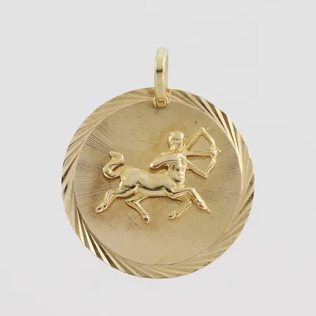 Hänge "Skytten", Diameter 18mm, 18k  Vikt: 2 g