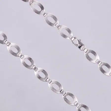 Collier, längd: ca 42cm, bredd: ca 10mm, GFAB, 925/1000, silver Vikt: 24,1 g