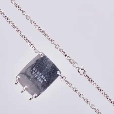 Collier Efva Attling, Memenot Vivere, längd ca 44cm, bredd ca 4mm, plattan ca 26x21mm, 925/1000 silver Vikt: 16,8 g