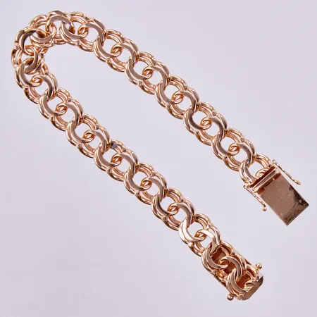 Armband Bismarck, längd ca 17,5cm, bredd ca 10mm, Styletta Guldvaruaktiebolaget 1968, 18K Vikt: 30,2 g