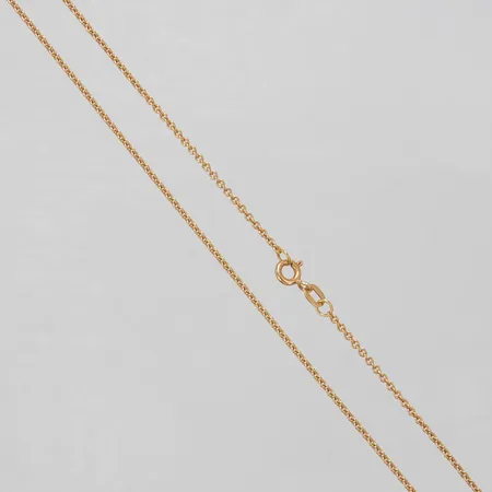 Kedja, rund Ankarlänk, längd:45,5cm, bredd:1,5mm, 18K. Vikt: 3,8 g