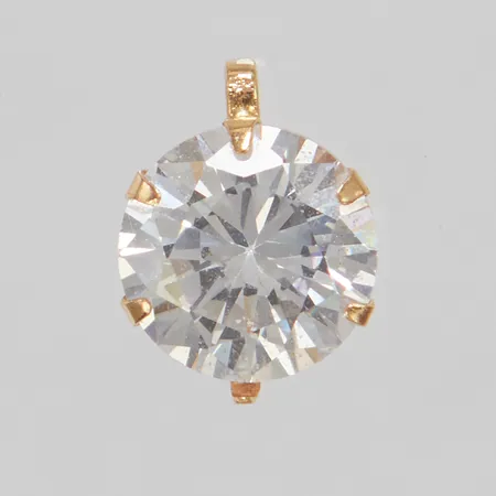 Hänge, vit sten, 10x8,5mm, 18. Vikt: 0,9 g