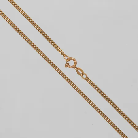 Kedja, Pansar, längd ca 42,5cm, bredd:2mm, 18K. Vikt: 7,4 g
