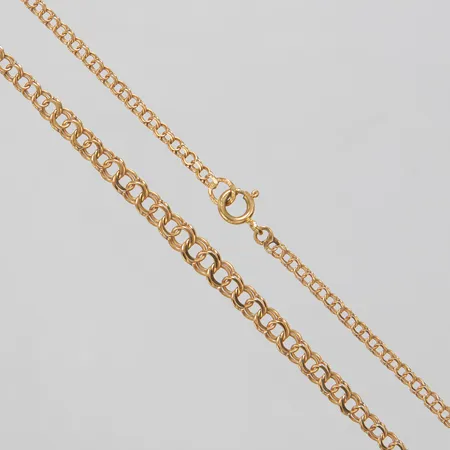 Collier, Bismarck, längd:45cm, doserad, bredd:3-5,5mm, 18K. Vikt: 8,2 g
