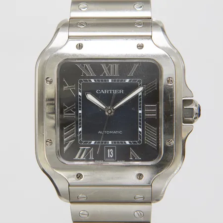 Herrur Cartier Santos, stål, 39mm, refnr: WSSA0030, serienr: 4072212651CX, automatisk, datum, extra länkbit, cert 12/10/2022, box går ej stänga.  Vikt: 0 g