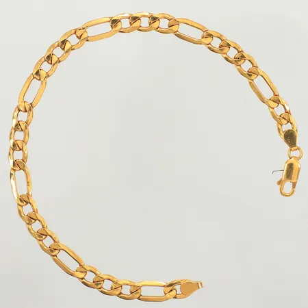 Armband Figaro, längd 20cm, bredd 5,6mm, defekt, 21K  Vikt: 6,2 g