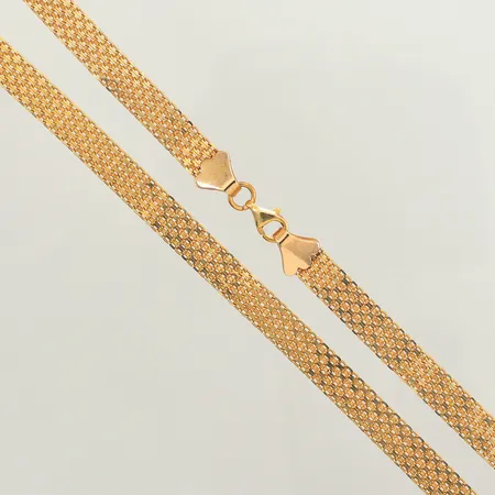 Kedja, längd 52cm, bredd 6,2mm, defekt länk, 14K Vikt: 15,8 g