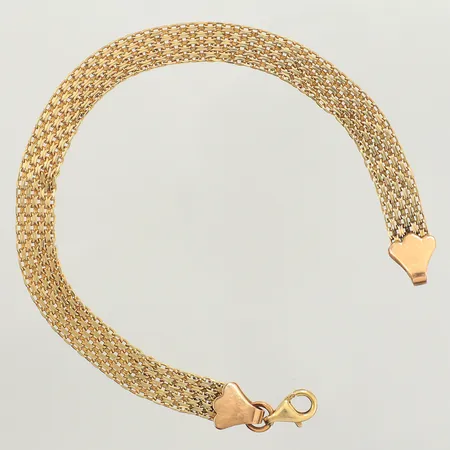 Armband, längd 18cm, bredd 6,2mm, defekt länk, 14K Vikt: 6 g