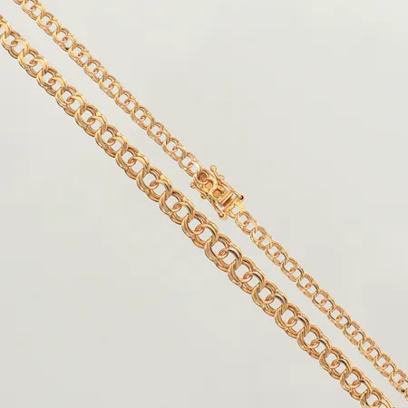 Kedja Bismarck, doserad, längd 46cm, bredd 3,3-4,8mm, 18K Vikt: 10,2 g