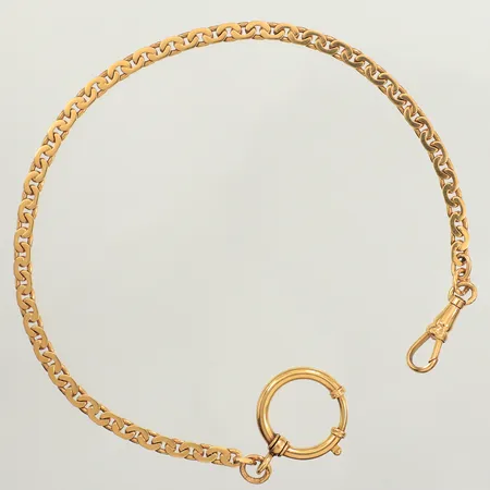 Klockkedja, längd 26,5cm, bredd 3,7mm, 18K Vikt: 13,2 g