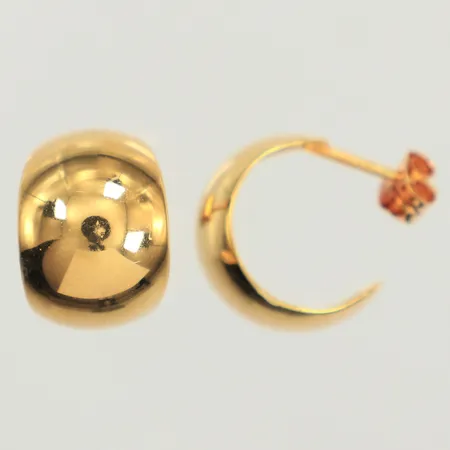Ett par örhängen, längd 13,5mm, bredd 9,9mm, buckliga, 18K  Vikt: 2,5 g