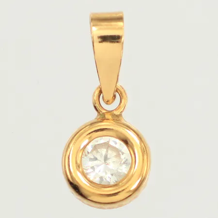 Hänge, vit sten, Ø6,7mm, 18K Vikt: 0,4 g
