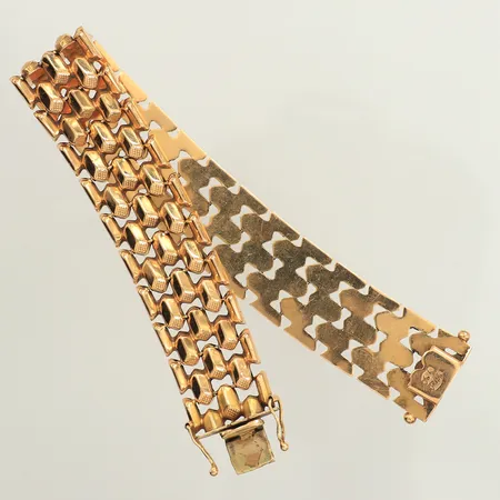 Armband, längd 19cm, bredd 17mm, 18K  Vikt: 25 g
