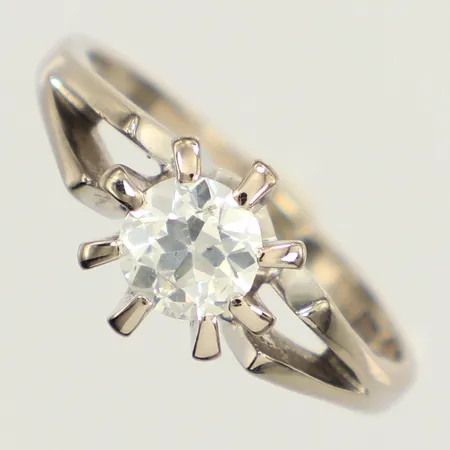 Ring gammalslipad diamant ca 0,70ct, ca Top Cape/ P1, stl 18, bredd 9,3mm, Gunnar Fahlström AB, Hovjuvelerare, år 1961, 18K  Vikt: 4,8 g
