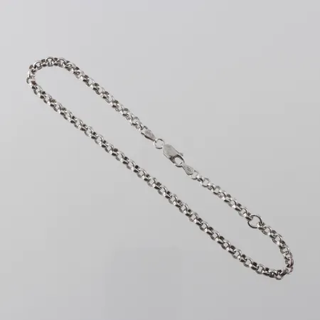 Ärtlänk, längd 27cm, bredd 4mm, Guldfynd, silver  Vikt: 9,4 g
