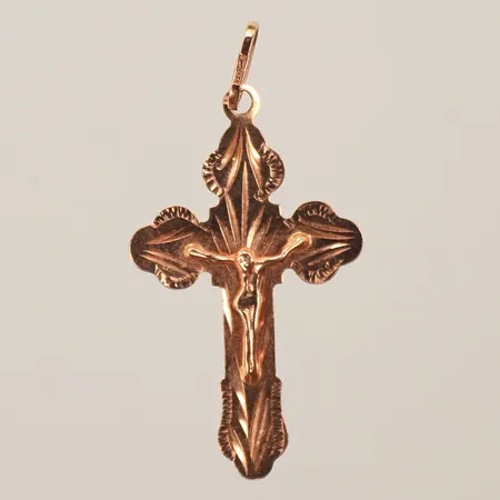 Hänge krucifix, 35x25mm, 14K Vikt: 1 g