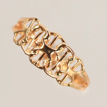 Ring, x-länk med stav, stl 17¾, bredd 2-8mm, 18K, 1,9g Vikt: 1,9 g