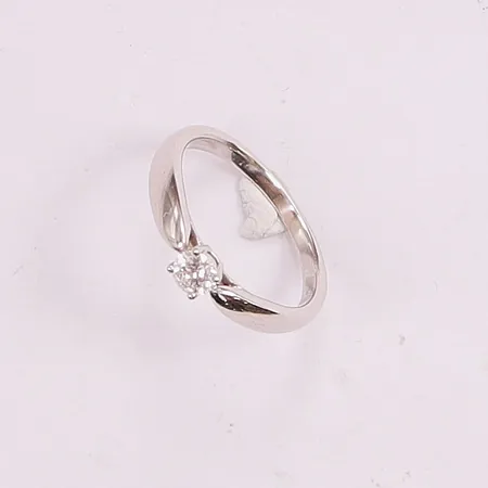 Ring Tiffany & Co, 1x diamant 0,18ct, kvalitet H/VS1, Ø15¾, serienr:32292488, etui, butikspåse, certifikat, kvitto 2014, 950/1000 Platina 3,6g.