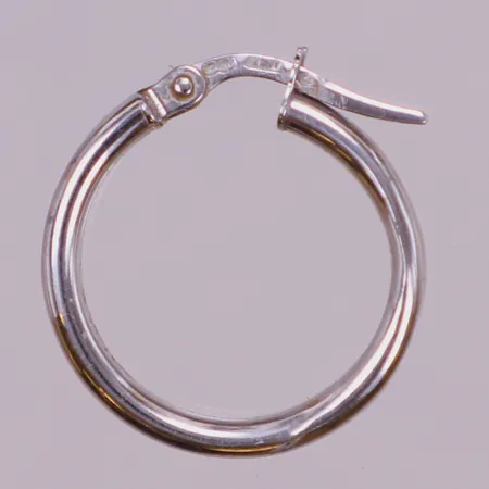 Ett örhänge creol, Ø19mm, bredd 2,2mm, bucklor, udda, vitguld, 18K  Vikt: 0,5 g