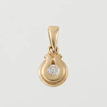 Hänge med sten, höjd med ögla 15 mm, 14k. Vikt: 1,2 g