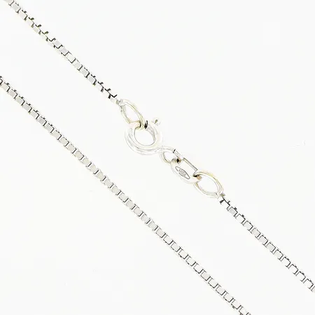 Kedja Venezia, 46cm, bredd 1mm, GHA, vitguld, 18K Vikt: 4,3 g