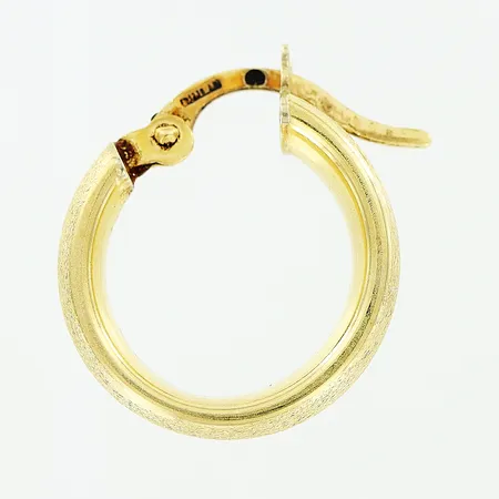 Enstaka örhänge, creol, Ø13,5mm, bredd 3,5mm, 18K.  Vikt: 0,8 g