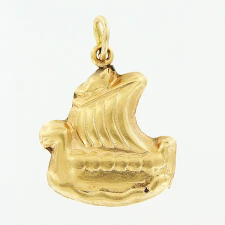 Hänge, skepp, 19x13mm, 18K. Vikt: 0,8 g