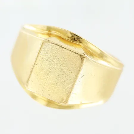 Klackring, stl 20, bredd 3,5-14mm, smärre repor, skev skena, 18K. Vikt: 3,8 g