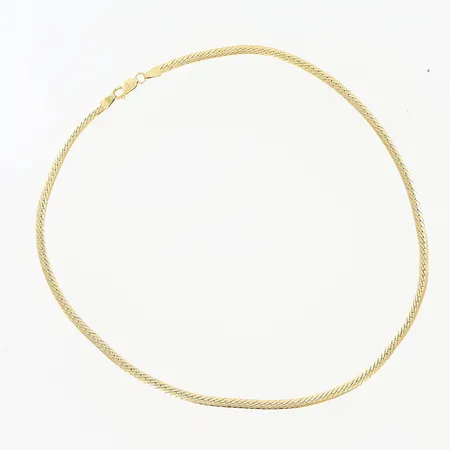 Kedja, manglad Pansar, 42,5cm, bredd 3,5mm, Balestra, 18K.  Vikt: 15,4 g